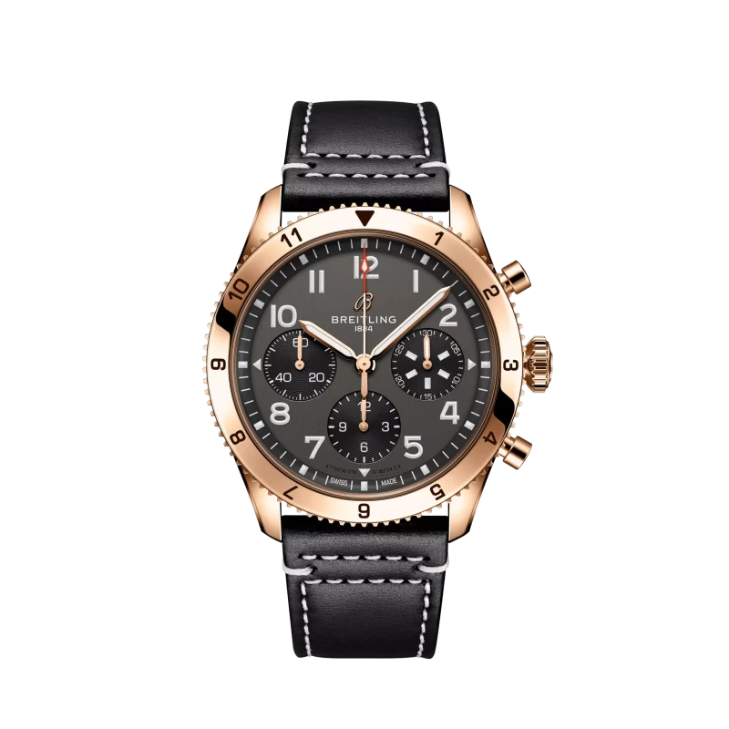 Breitling Classic AVI Chronograph 42 mm 18k Red Gold Men's Watch, R233801A1B1X1