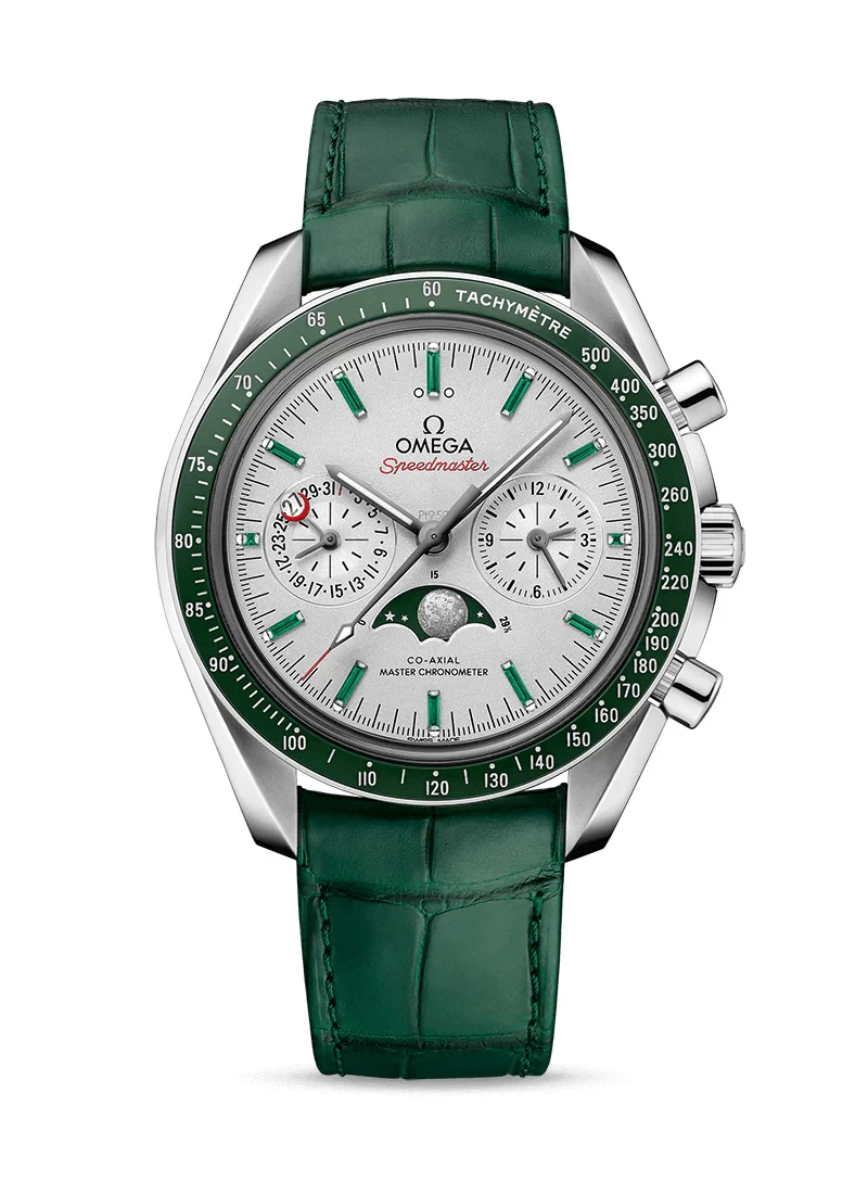 Omega Speedmaster Two Counters MoonPhase Platinum & Ceramic Men's Watch, 304.93.44.52.99.003