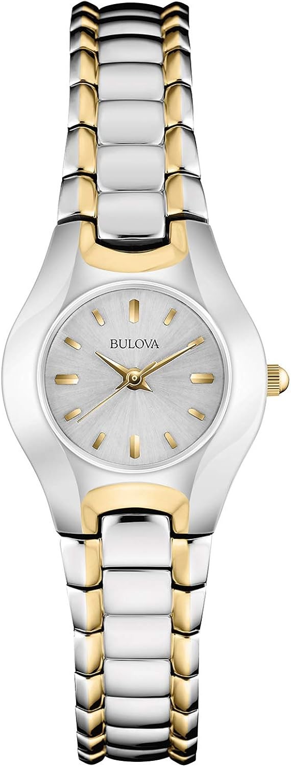 Bulova Ladies' Classic Two-Tone Stainless Steel 3-Hand Quartz, White Dial Style: 98T84