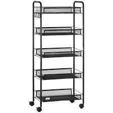 SONGMICS 5-Tier Sliding Basket Storage Cart